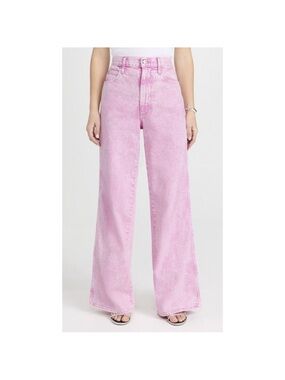 AMO Soft Pink High-Rise Wide Leg Jeans